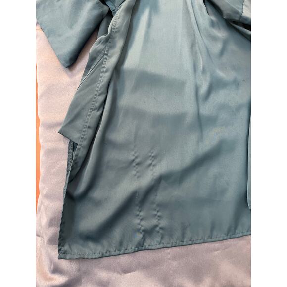 Who What Wear Women’s 3/4 Sleeve Mock Neck Button Up Blouse Color Teal Size‎ L - Picture 9 of 9